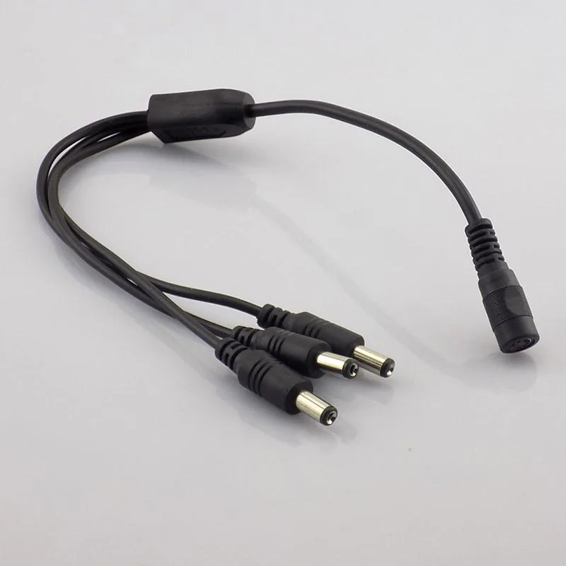 50pcs 2.1*5.5mm 1 Female to 3way Male Splitter Extension cord Cable for CCTV Camera Accessories DC Power Supply 12V Pigtail M20