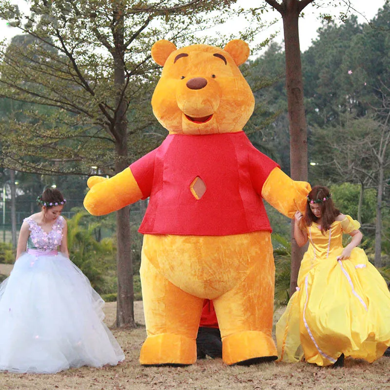 3 м надувной желтый медведь костюм талисмана костюмы косплей Вечерние игры платье наряды реклама карнавал Хэллоуин Рождество Пасха