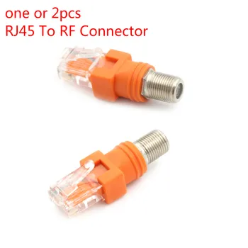 

One Or 2pcs F-Type Connector RF Female To RJ45 Male Coaxial Barrel Coupler Adapter Coax Adapter, RJ45 To RF Connector