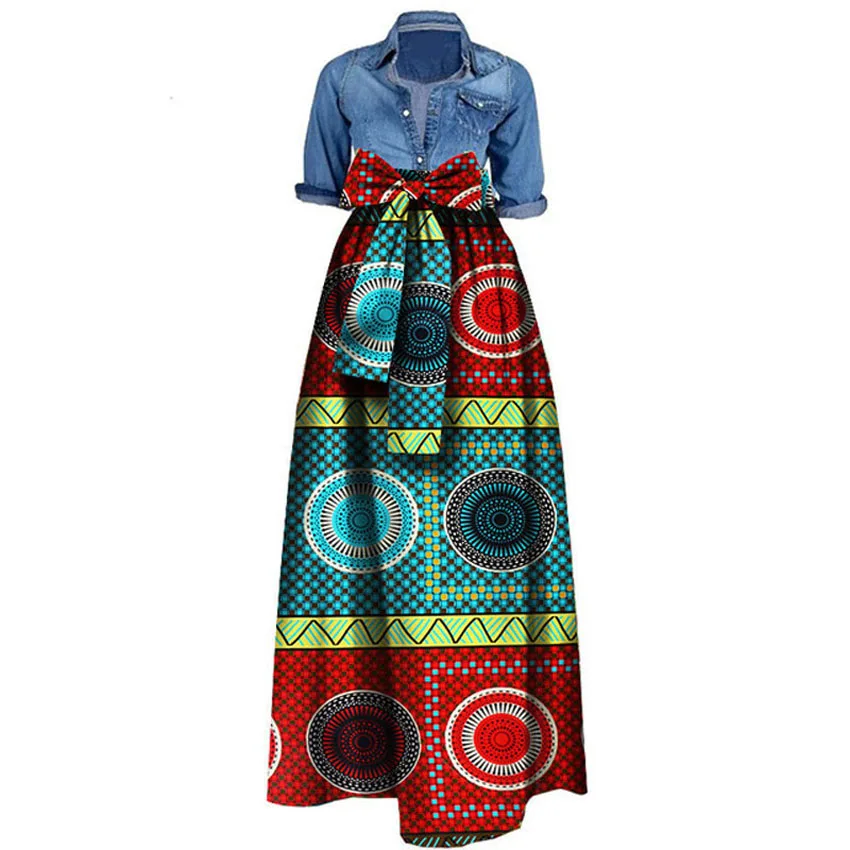 Африканский принт платья для женщин новости воск тканевые юбки традиционный Дашики Базен размера плюс вечерние модные африканские одежды - Цвет: Color 11