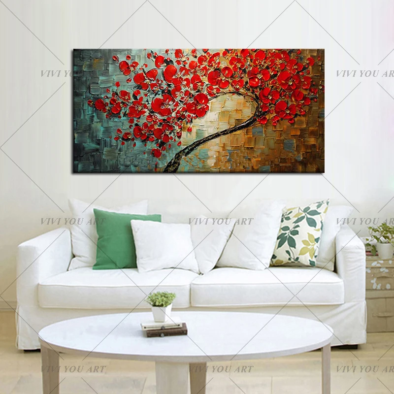 Free-shipping-Abstract-Red-Flower-Tree-Knife-Oil-Painting-On-Canvas-Beautiful-Picture-Wall-Art-Home (1)