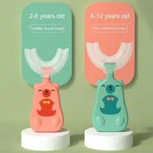 Brosse à dents écologique de type U, grande pratique, nettoyage à 360 degrés pour salle de bain, brosse à dents pour nourrissons et enfants 