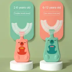 Brosse à dents écologique de type U, grande pratique, nettoyage à 360 degrés pour salle de bain, brosse à dents pour nourrissons et enfants 