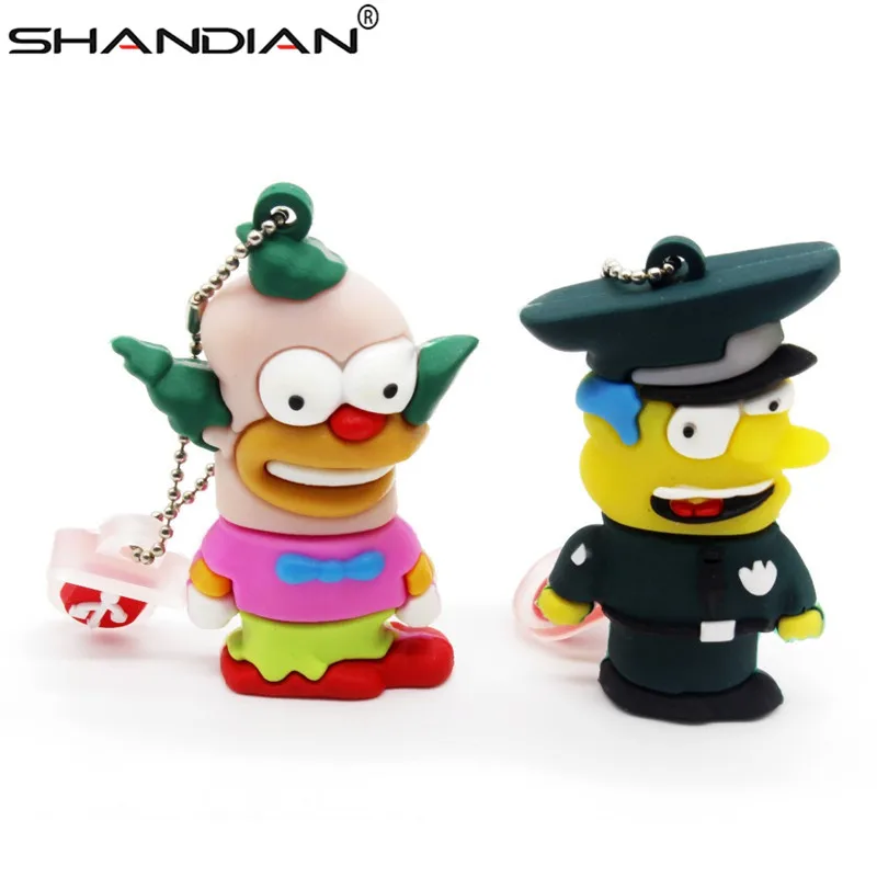 SHANDIAN Bart Simpson Mouse Wolf 4 ГБ 8 32 64 Гб карта памяти U Disk PenDrive Homer Pen Drive USB Flash Drive|flash drive|usb flash