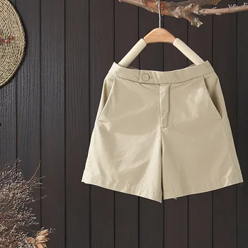 

vintage solid women shorts summer solid high waist wide leg casual all match female shorts top quality