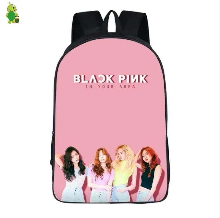 Kpop Черный Розовый Рюкзак Школьные сумки для подростков мальчиков девочек Jisoo/Jennie/Rose/Lisa дорожные сумки Повседневный рюкзак для ноутбука - Цвет: 11