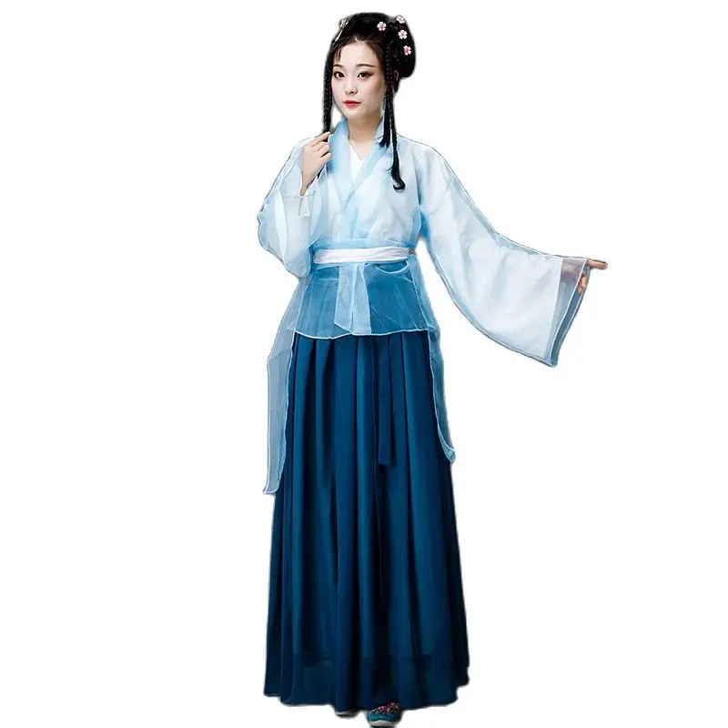 Косплей hanfu женское китайское платье традиционная древняя Династия Тан белая