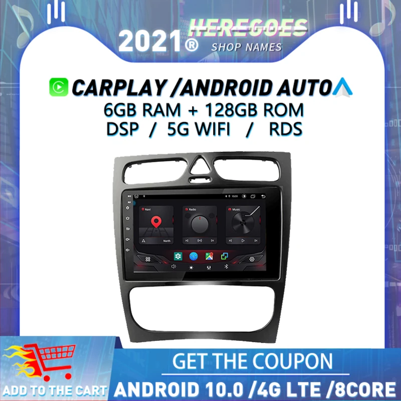 Carplay 9 дюймов DSP Android 10 0 автомобильный dvd-плеер Мультимедиа GPS карта Bluetooth 5 авто