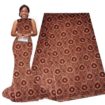 

New arrival Ankara African Polyester Wax Prints Fabric with Stones Real Wax High Quality 6 yards African Fabric for Women Dress