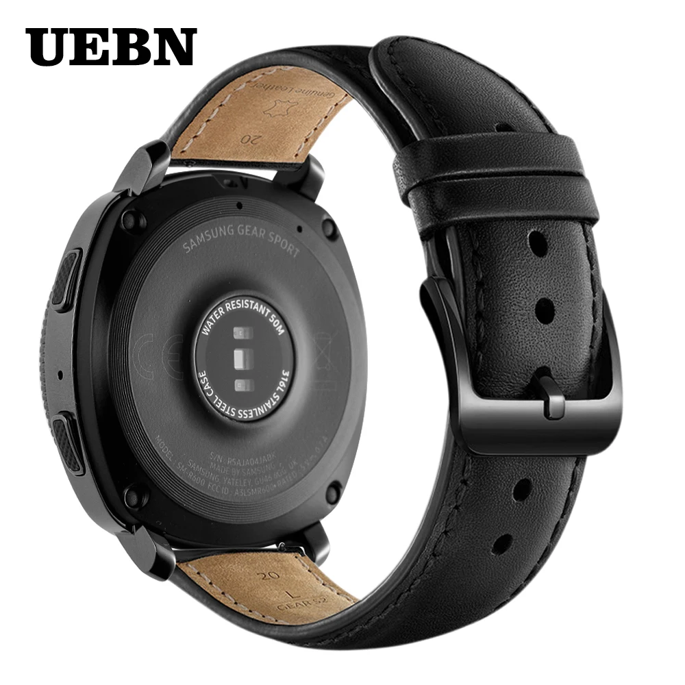 Ремешок UEBN кожаный для Samsung galaxy active 2 сменный спортивный браслет смарт часов Gear S2 20