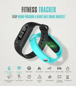 

B15P Smart Bracelet 0.86" Processor 80mAh Waterproof Heart Rate Sleep Call Reminder Message Notification Wrist Band for iPhone