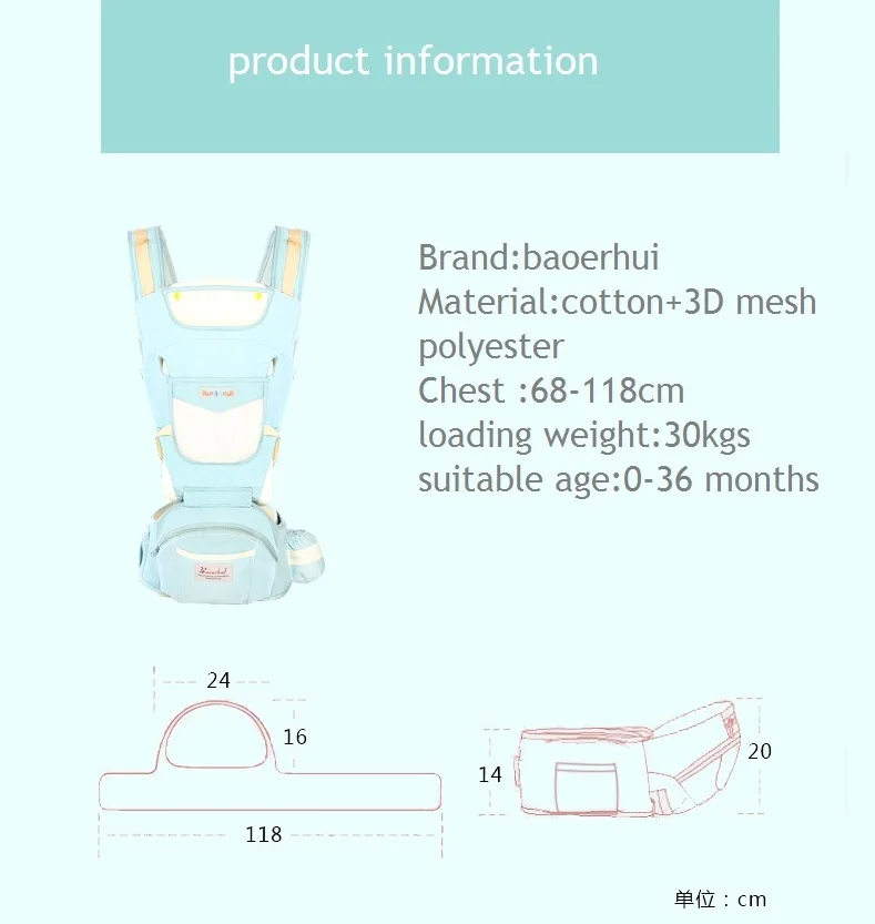 От 0 до 36 месяцев дышащий Многофункциональный фронтальный Детский рюкзак-кенгуру
