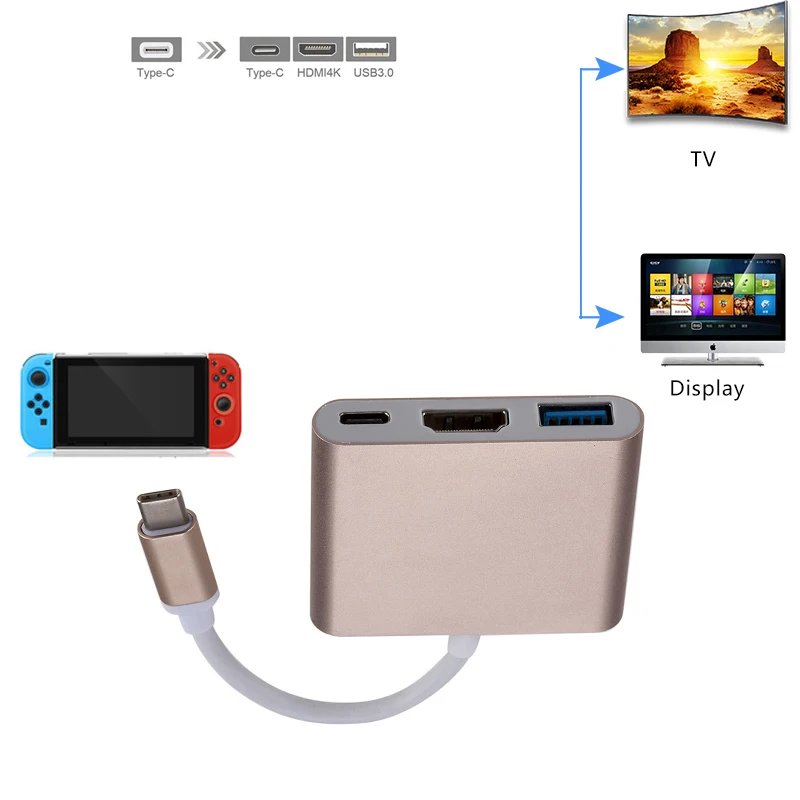 Адаптер для передачи данных Frog HDMI Type C USB Mini Dock Station HD Transfer ноутбука MacBook