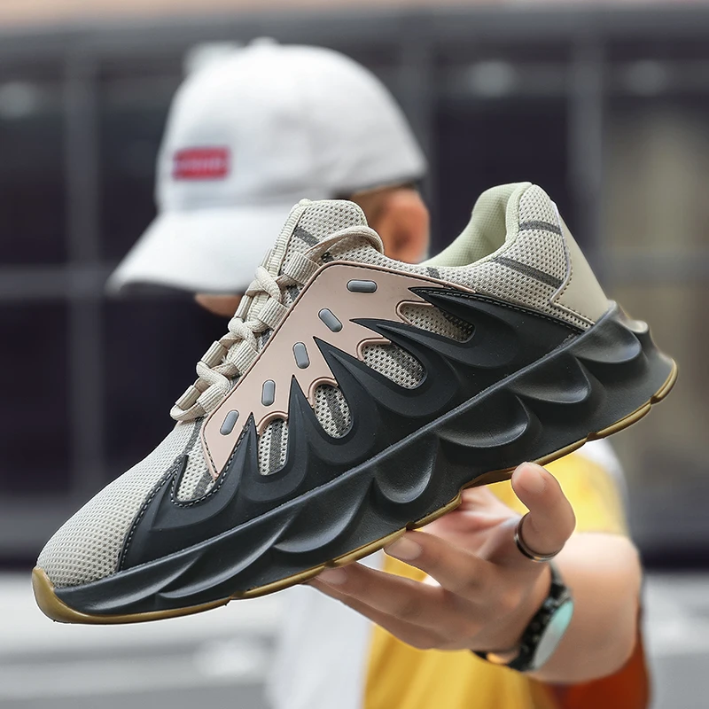2019 New Lace-up Zapatillas Hombre Men Shoes Lightweight Comfortable Breathable Walking Sneakers Mesh Retro Casual | Обувь