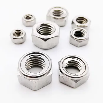 

1/5pcs M3-M16 304 A2-70 Stainless Steel Prevailing Torque Type All Metal Insert Hex Hexagon Self Lock Nut Locknut DIN980 GB6184