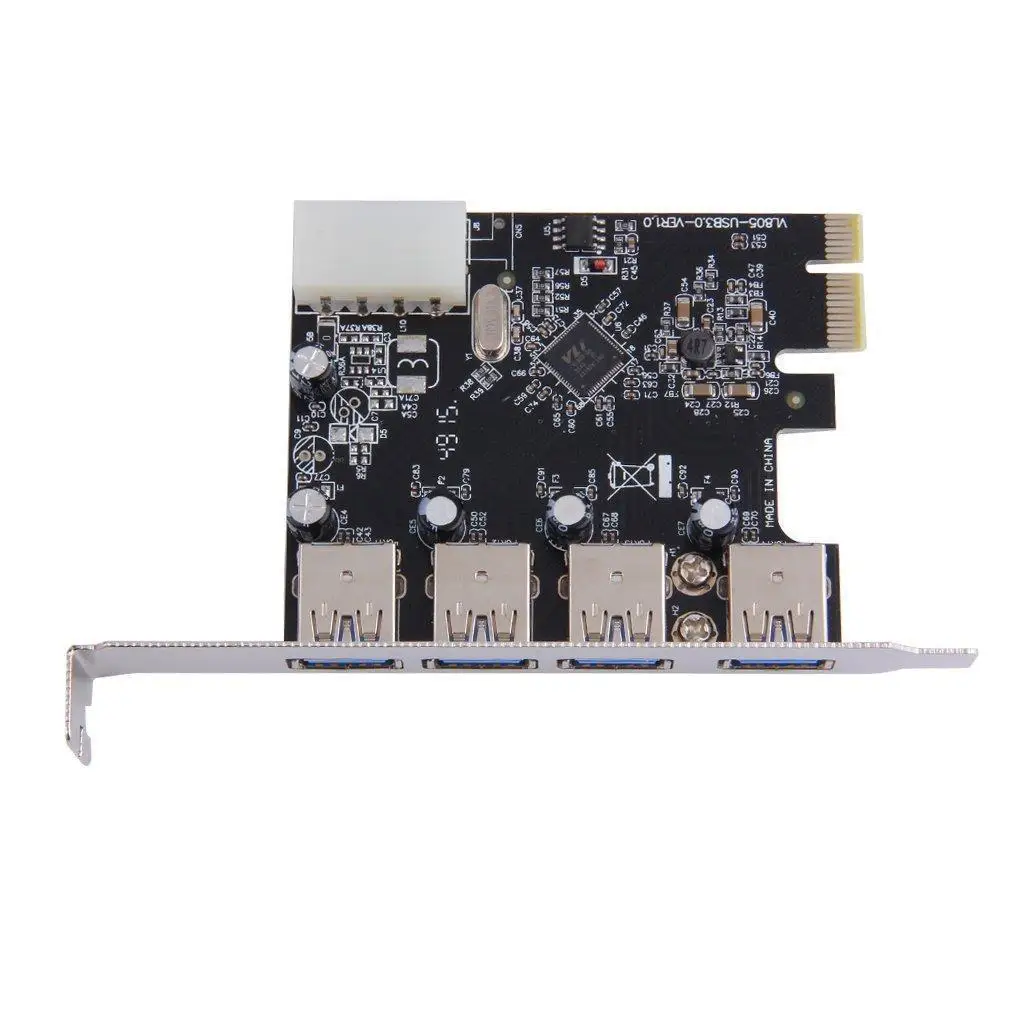 4 порта 5 Гбит/с Superspeed USB 3,0 PCI-E PCI Express карта адаптер для XP Win7 UL
