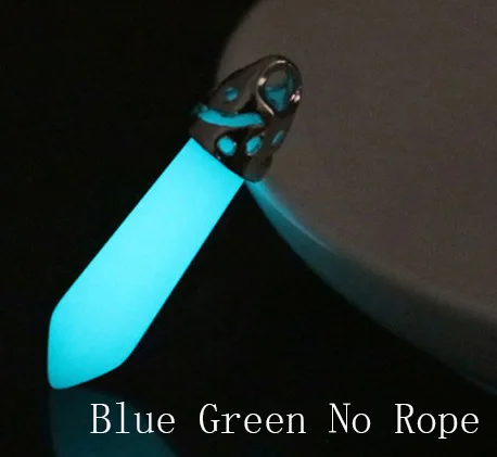 no rope blue green Геометрическая форма, натуральный кристалл, светящаяся подвеска, ожерелье, Шарм для мужчин и женщин, светящаяся подвеска, вечерние ювелирные изделия - Окраска металла: no rope blue green