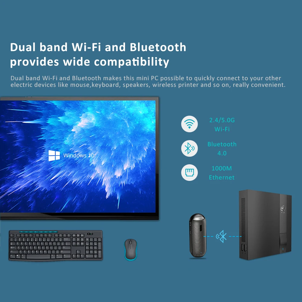 Мини ПК с четырехъядерным процессором Intel Celeron J3455 Windows 10 4K HTPC DDR3L M.2 SSD HDMI VGA 2 4/5 0G Wi Fi