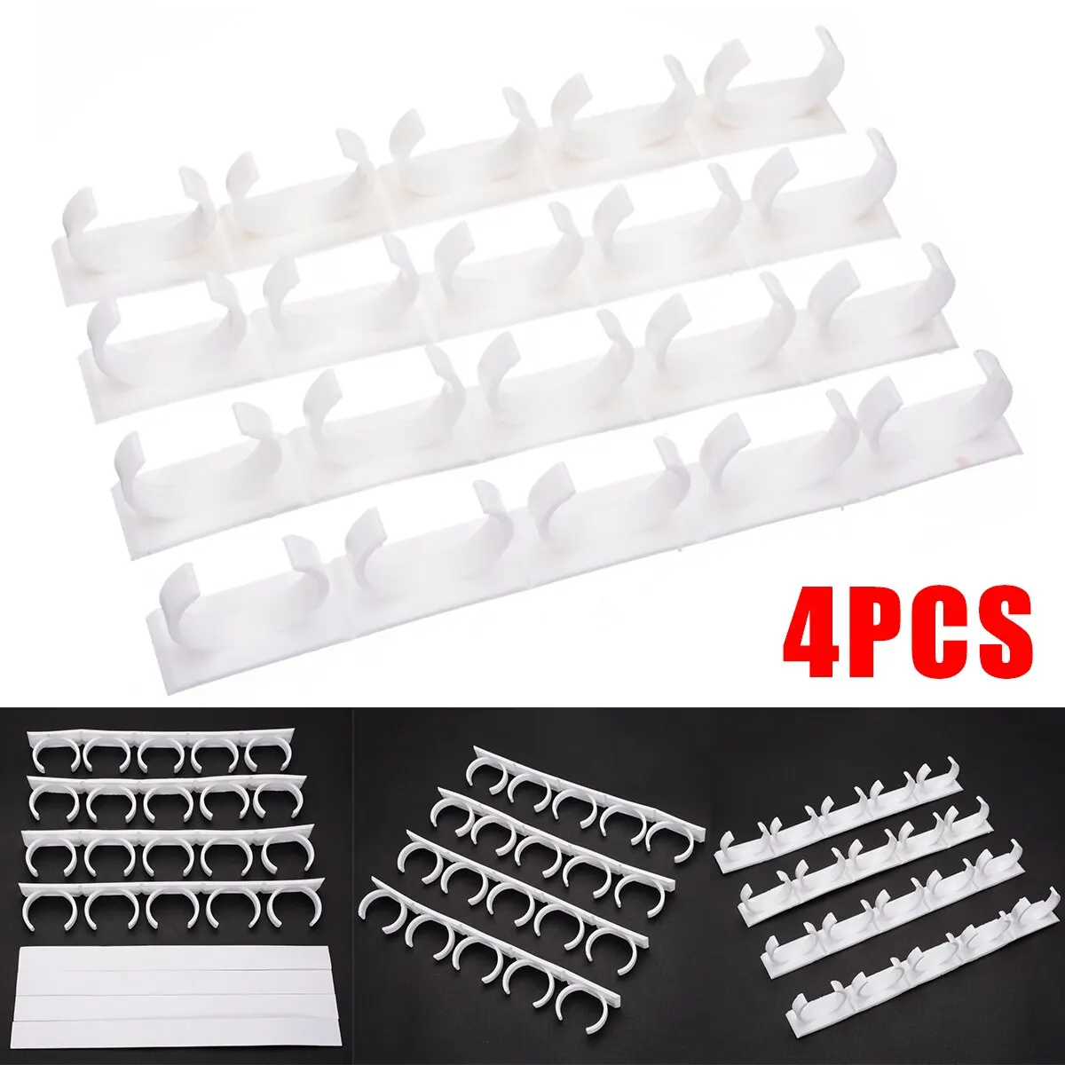 20 Racks Plastic Spices Jar Holders Kitchen Spice Clips Gripper Jar Rack Multi Easy Wall Cabinet Door Storage Organizer