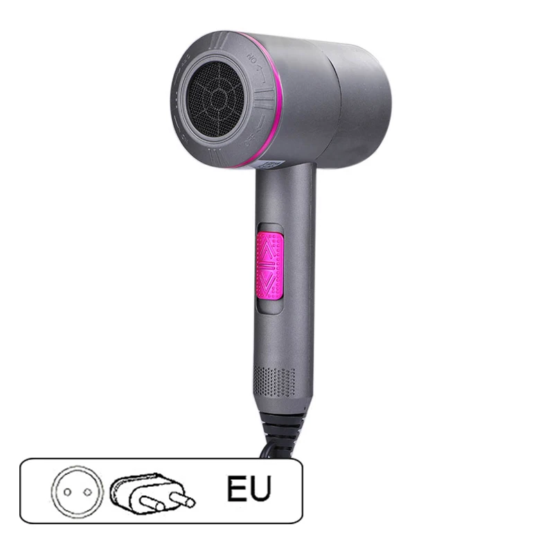 EU Plug 2000W Профессиональный фен для волос, высокая мощность, инструменты для укладки, фен, ионная, инфракрасная, низкий уровень шума, компактный, для беременных детей, портативный - Цвет: EU Plug 2000W