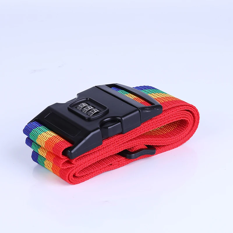 rainbow 1 Багажный ремень, перекрестный ремень, регулируемый, 200 см, Дорожный чемодан, PP, 3 цифры, замок с паролем, багажный ремень, ремни - Цвет: rainbow 1