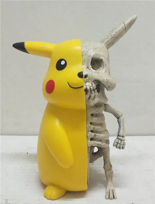Pokemon Pikachu Figure Funny Skull Pikachu PVC Action Figure Toy 11cm AnimeToys Figurine Pokemon Game Pikachu Toys Model