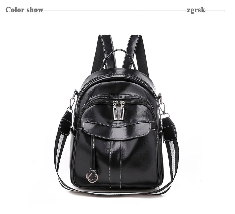 Ladies Laptop Backpack Brand Classic Student Solid Zipper Pu Black Casual Backpacks For Teenage Girls Mochila Notebook Bookbag