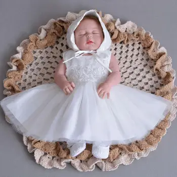 

Retro Baby Christening Outfit Infant Baby Girl Dress Baptism Floral Embroidery Summer Dresses for Baby Girl Wedding Party