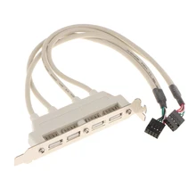Двойной 10Pin разъем материнской платы к 4 портам USB2.0 разъем задней панели кабель кронштейна