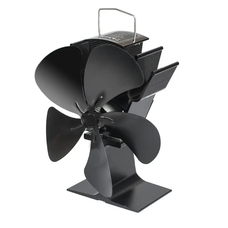 5 Blades Heat Powered Stove Fireplace Eco Friendly Fan Fuel Saving Wood Burner Stove Fan