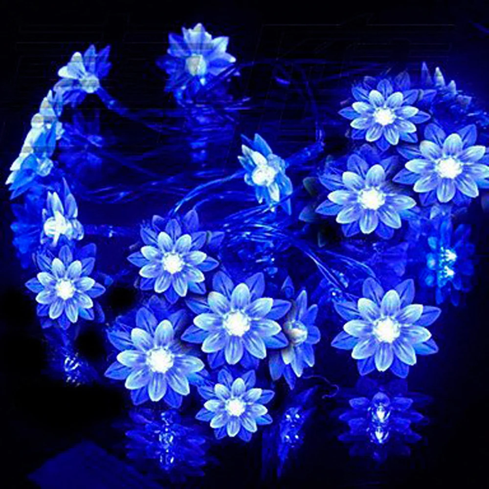 

New 50LED 5M Flower Solar Power Light String Garden Outdoor Party Festival Decor