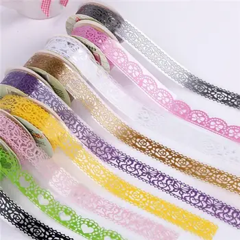 

Flower Masking Tape Paper Ribbon Album Decorative Party Lace Roll Scrapbooking Self Adhesive DIY Crafts Sticker