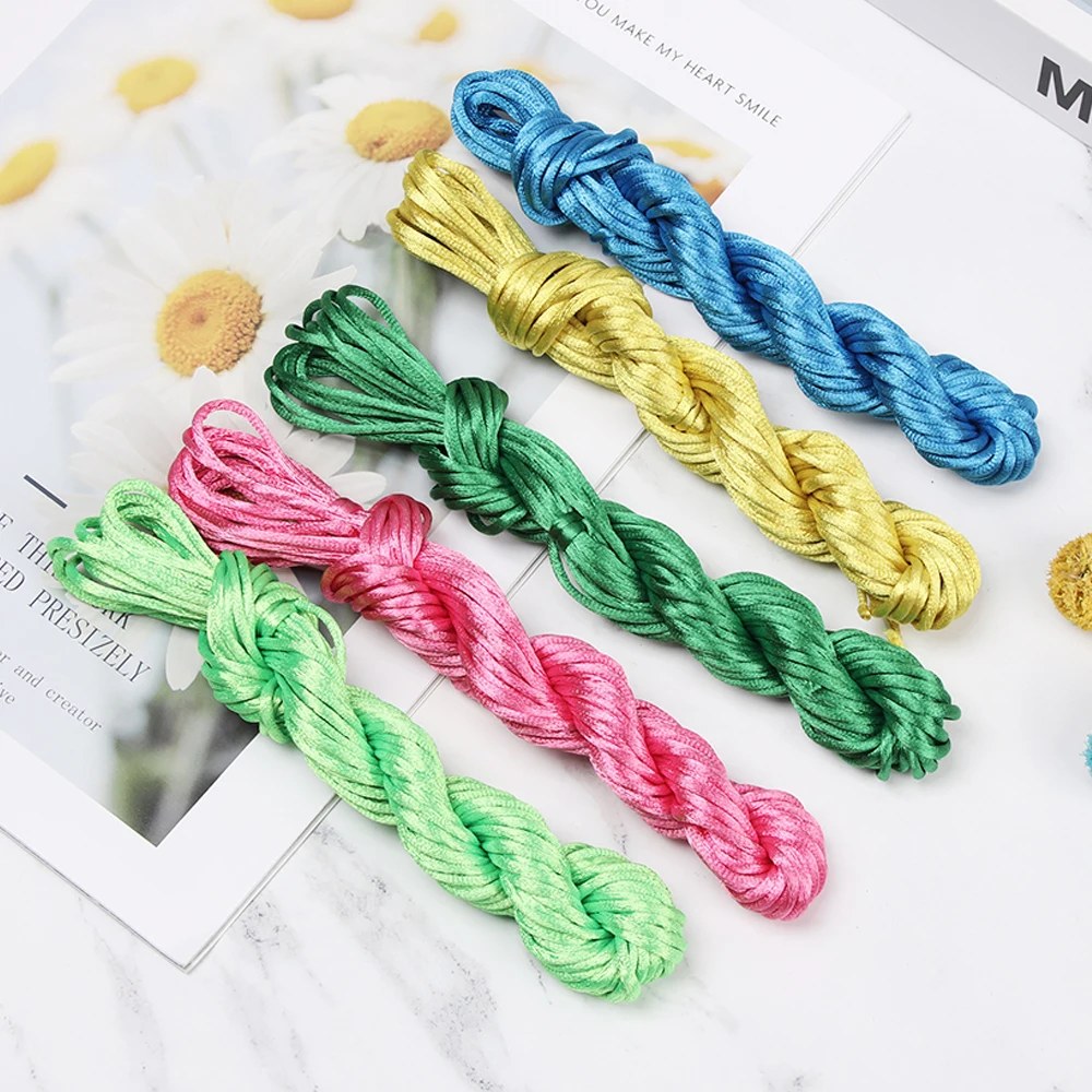 Разноцветные нейлоновые шнуры для самостоятельной сборки, цепочка для прорезывания зубов, плетеные шнуры, ожерелье, веревки, китайский узел, нить для ювелирных изделий 2,5 мм