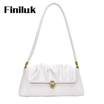 

Finiluk Women Shoulder Bags Leather Baguette Fashion Tote Bags Casual Handbags Ladies Soliding Bags BIZ180 PM49