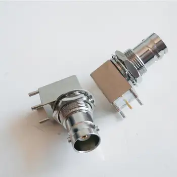 

RF Q9 BNC Female 90 Degree Right Angle O-ring Bulkhead Panel Mount Nut Plug solder cup PCB BRASS RF connector Adapter