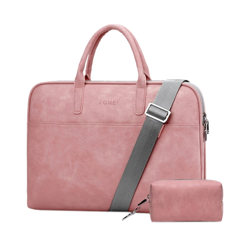 Laptop Bag Pu Waterproof Scratch-Resistant Briefcase Shoulder Portable Bag Shoulder Laptop Bag