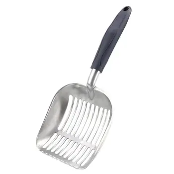 

Metal Cat Litter Scoop Sifter Pet Litter Cleaning Shovel with Rubber Handle