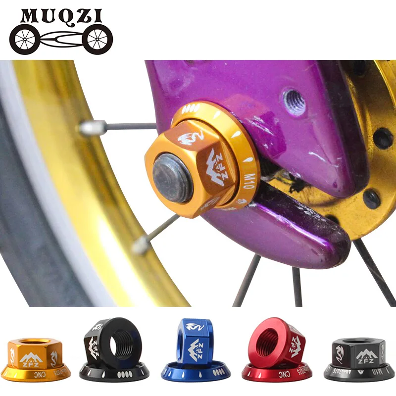 

MUQZI 2pcs Bicycle M10 Hub Nut Aluminum Alloy Bolts MTB Road Bike