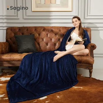 

Sagino BK01 Soft Warm Coral Fleece Blanket Winter Bed Sheet Sofa Throw 250Gsm Light Thin Mechanical Wash Flannel Blankets