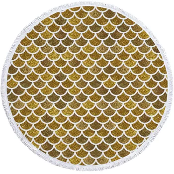 

New Microfiber Round Beach Towels Sport Scarf Mermaid Ocean Serviette De Plage Toalla Playa Swimming Bath Towel With Tassel