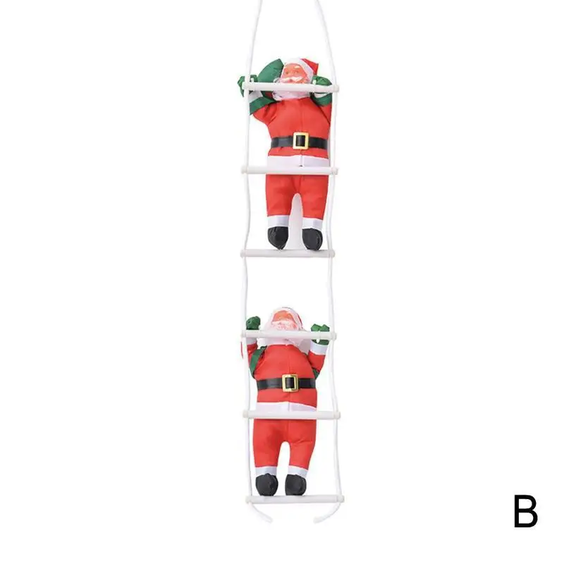 Christmas Pendant Santa Claus Hanging Doll Ladder Rope Climbing New Year Tree Decoration Christmas Tree Hanging Decor 3Size - Цвет: B