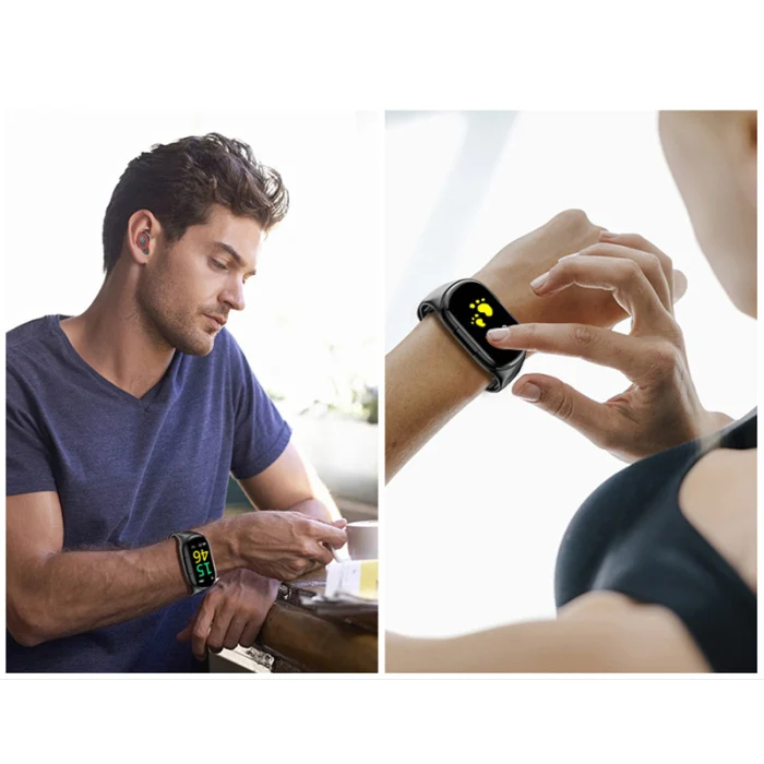 2-em-1 relógio inteligente com fones de ouvido
