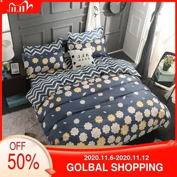 

2020 high-end printed bedding Kawaii four-piece simple student three-piece cartoon fashionable frosted quilt cover