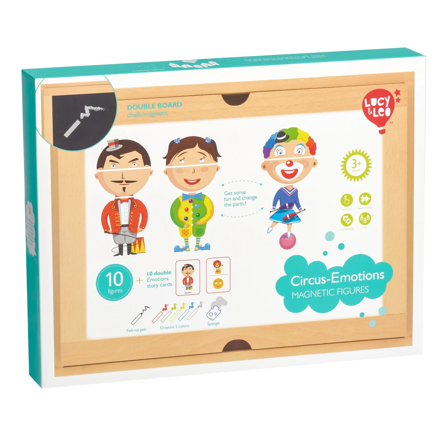 Card Games Lucy&Leo LL170 wooden toys game for boys and girls educational toys Board game play set color and shape