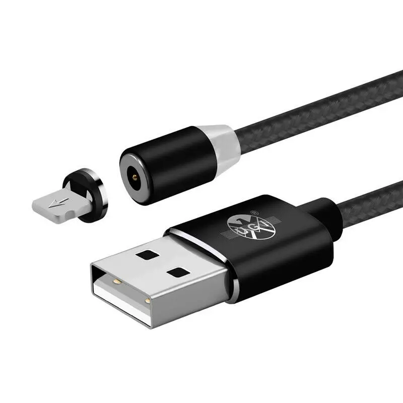 2.4A плетеный 3 в 1 быстрое магнитное зарядное устройство IOS usb type C Micro usb зарядный кабель 1-3M для iPhone LG Sumsung Лот - Цвет: Black ios Cable