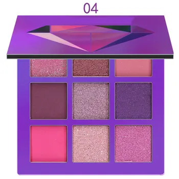 

9 Colors Glitter Eyeshadow Palette Metallic Matte Eye Makeup Lasting Diamond Bright Makeup Set HJL2019