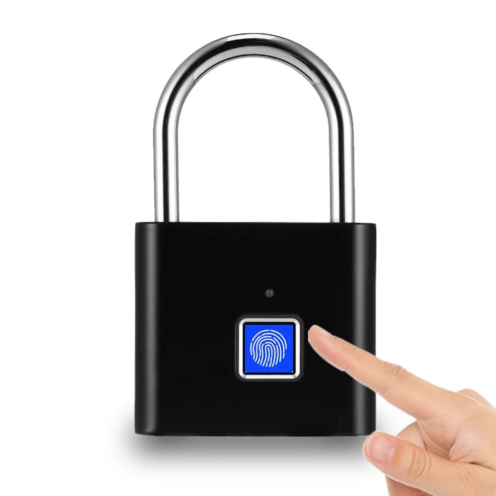 

Fingerprint Lock Smart Padlock Thumbprint Door Padlocks Portable Waterproof Anti-Theft Fingerprint Lock for Bag Drawer Suitcase