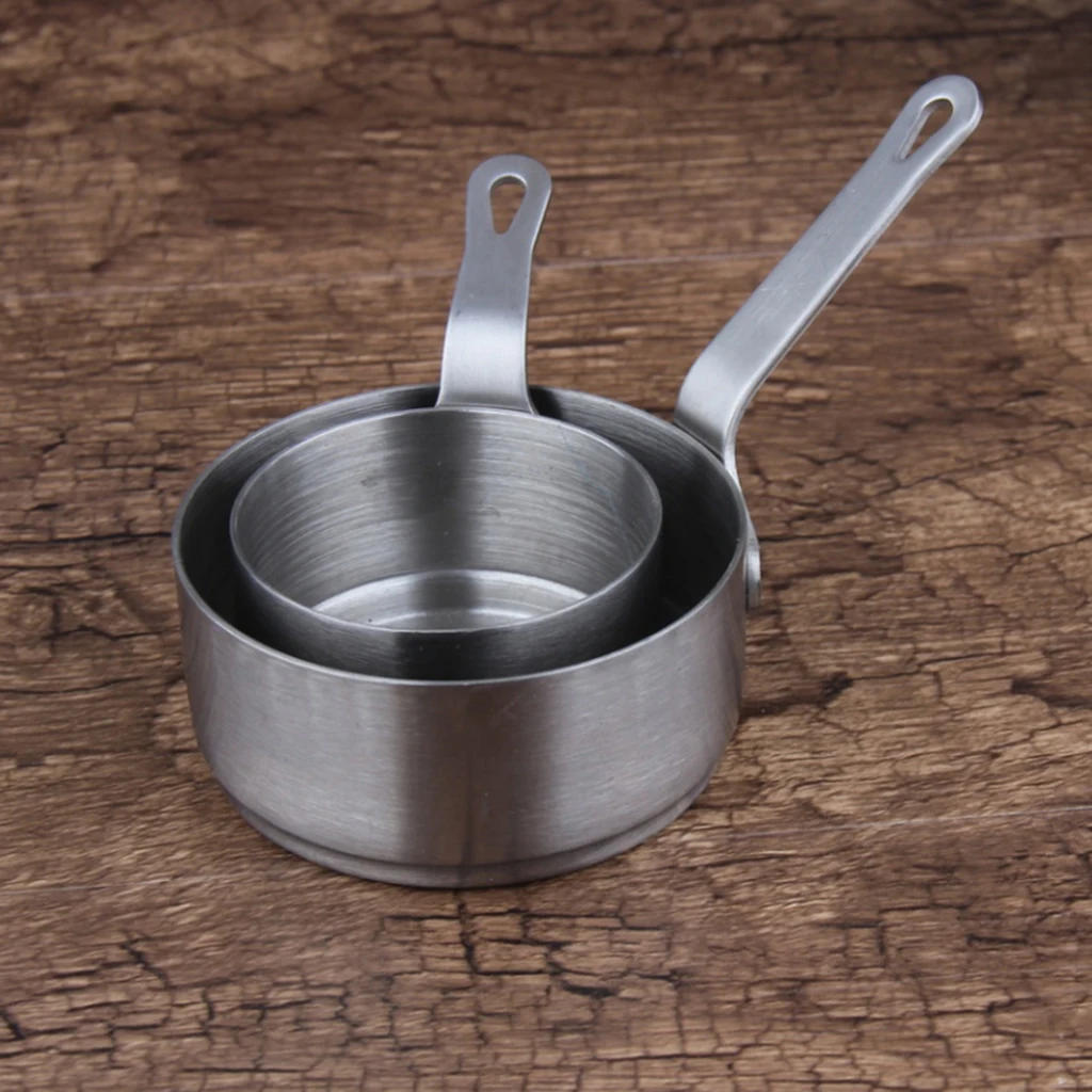 2pcs Nonstick Metal Cookware Kitchen Saucepan Sauce Pan Cooking Milk Pot Kit