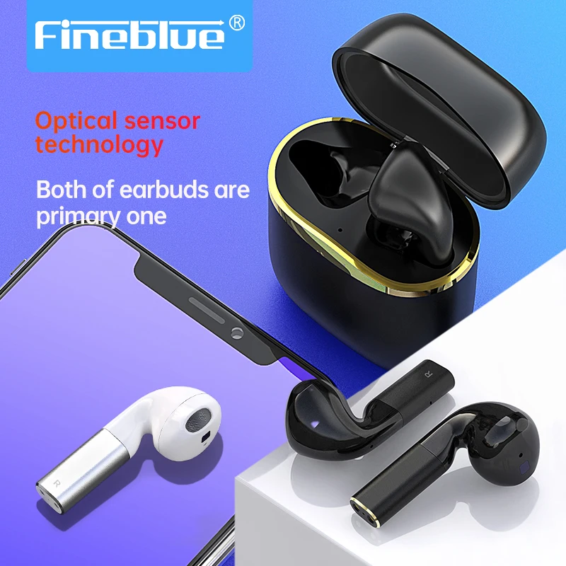 

2020 Fineblue J1 PRO TWS Mini Bluetooth Earphone HD Earphones Smart Sensor Stereo Super Bass Earbuds Dual microphone F910 F920