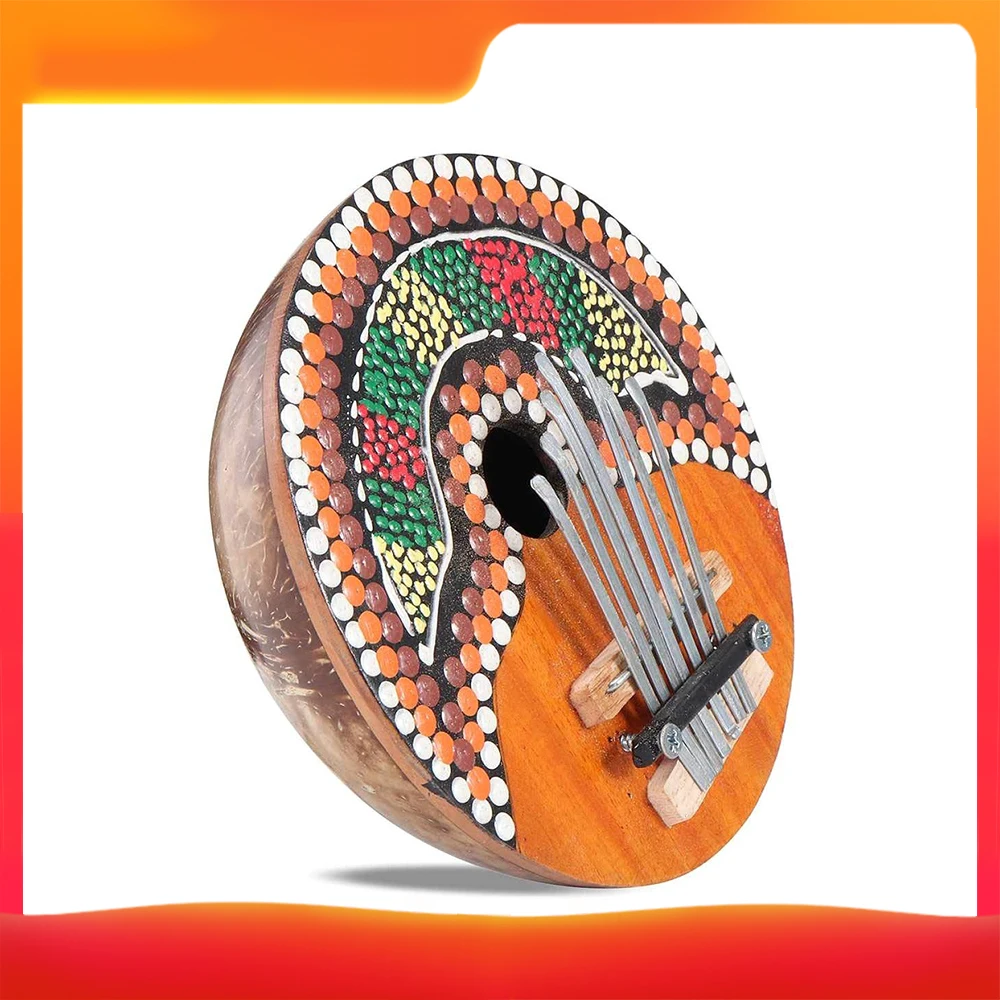 

Kalimba Thumb Piano 7 Keys Adjustable Coconut Shell Painted Thumb Piano Kids' Finger Percussion Keyboard Musical Instrument